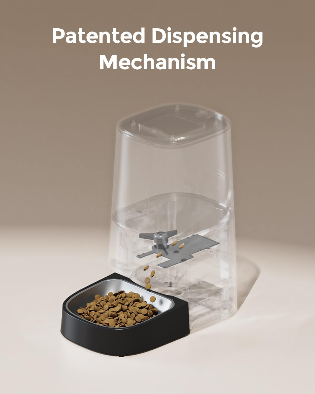 Cat Feeder Automatic - Cat Food Dispenser Meowserve S20, Auto Dog Feeder with Stainless Steel Bowl, 5L Pet Feeder with Patented Anti-Jam Port, App, Dual Lock Lid, Dual-Band Wifi & Power Supply