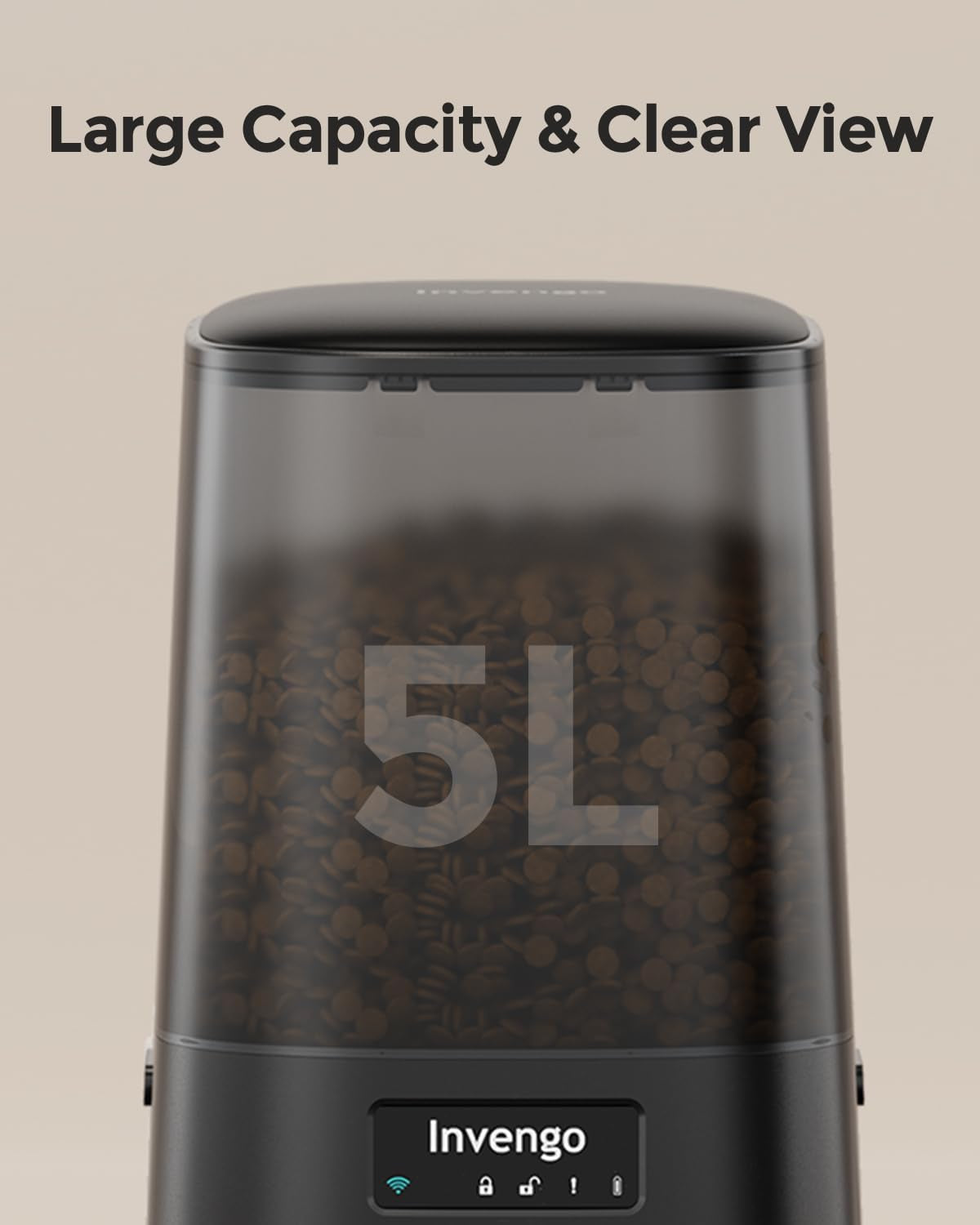 Cat Feeder Automatic - Cat Food Dispenser Meowserve S20, Auto Dog Feeder with Stainless Steel Bowl, 5L Pet Feeder with Patented Anti-Jam Port, App, Dual Lock Lid, Dual-Band Wifi & Power Supply